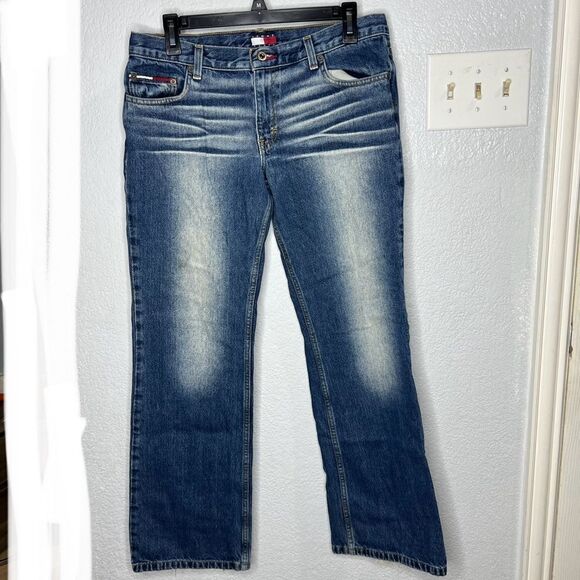 Vintage Tommy Hilfiger Ultra Wash Dark Blue 2000’s Mid Rise Hip Jeans Sz 13 Y2K - Picture 2 of 12